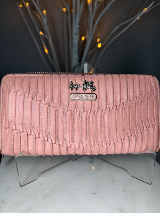 Coach Handbags - Coach GUC pink pleated  leather zip around Wallet. Inside zip , 16 card slots